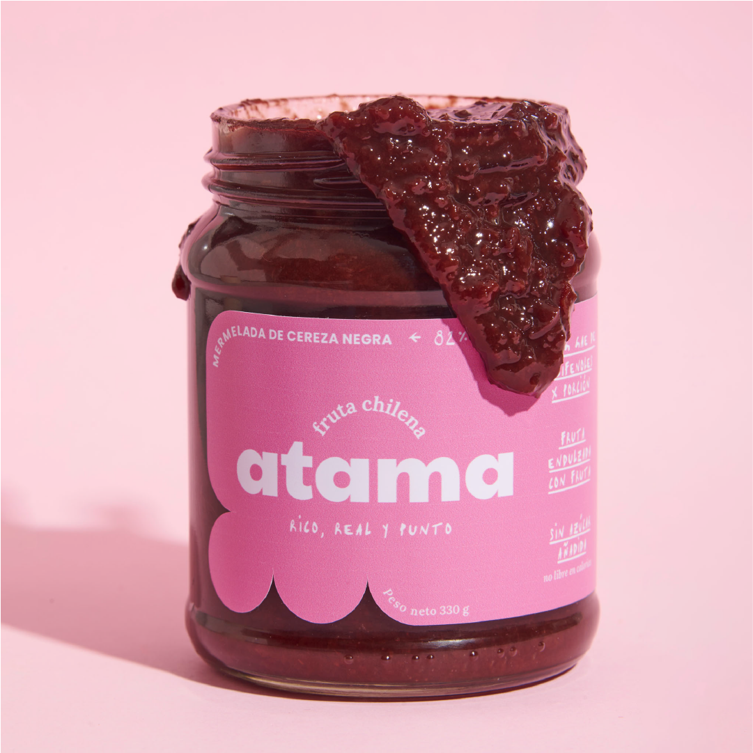 Mermelada de cereza negra chilena sin azúcar añadida Atama