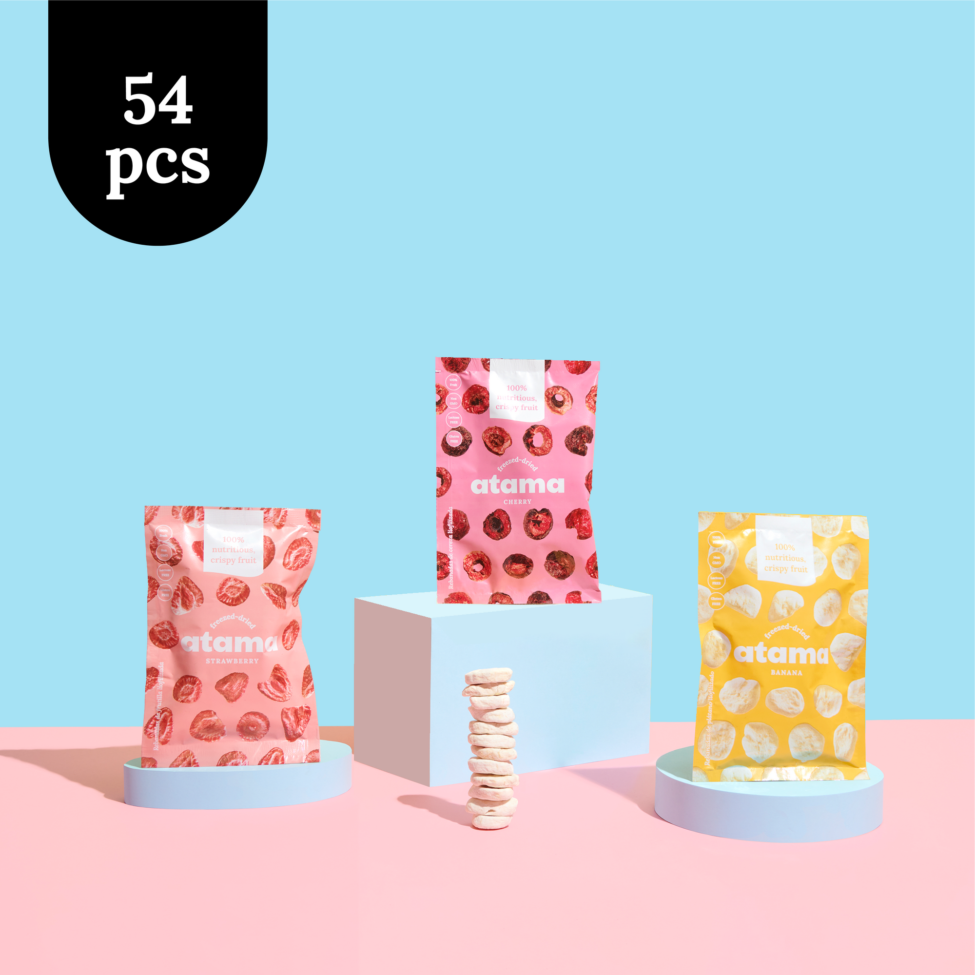Pack Triple 54 Snacks Fruta Crujiente