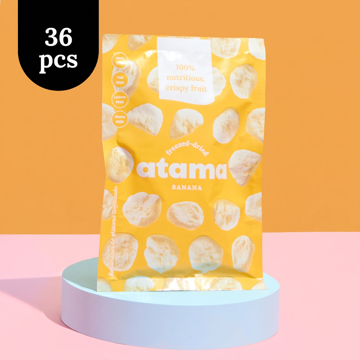 Snacks Plátano Liofilizado · Pack 36 x 20 g